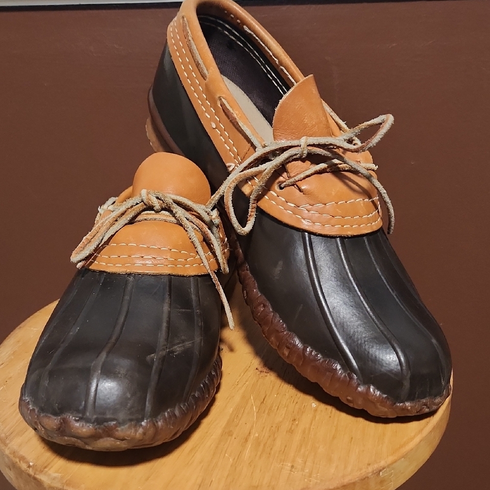 L.L. Bean Men's Tan and Black Rain Boots